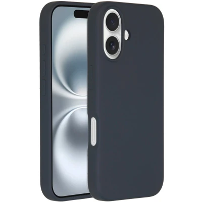Afbeelding van Accezz Hoesje Geschikt voor iPhone 16 Siliconen Liquid Silicone Backcover MagSafe Donkerblauw