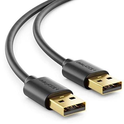 Afbeelding van deleyCON 1 m datakabel USB 2.0 High Speed A stekker naar snelle en veilige gegevensoverdracht, aansluiting, stabiel goed passend, achterwaarts compatibel, zwart