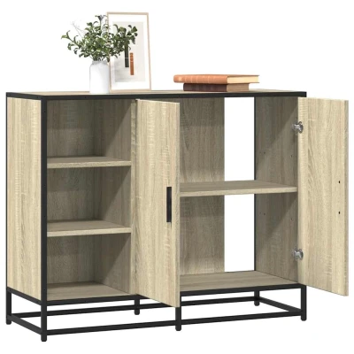 Afbeelding van vidaXL Dressoir 92x35x76 cm bewerkt hout sonoma eikenkleurig