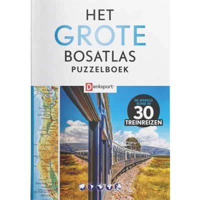 Afbeelding van Denksport Het Grote Bosatlas Puzzelboek Treinreizen