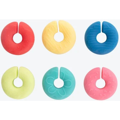 Afbeelding van Dotz Set Van 6 Glasmarkers Uit Silicone Donut