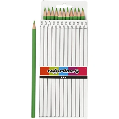 Afbeelding van Colortime Kleurpotloden 3 Mm Vulling 17 Cm Groen 12 Stuks