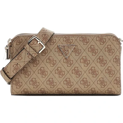 Afbeelding van Guess Erica Status Crossbody Schoudertas, Dames, Maat: One Size, Latte