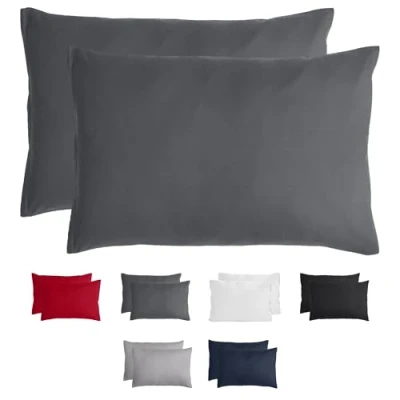 Afbeelding van Komfortec Set van 2 Premium Kussenslopen 50x70 cm Superzachte Kussenhoes 100% Geborsteld Mikrovezel 90g/m² Antraciet