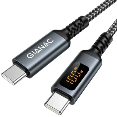 Afbeelding van USB C naar kabel 100W lengte 3m PD 20V/5A snellaadkabel met led display voor iPhone 15, MacBook Pro, Air, iPad Galaxy S24/S23/S22/S21, Huawei