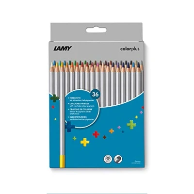 Afbeelding van LAMY 1233470 colorplus 506 kleurpotloden: vouwdoos met 36 kleurpotloden van massief lindehout ergonomische driehoekige vorm, stiftdikte Ø 3,3 mm, potlood