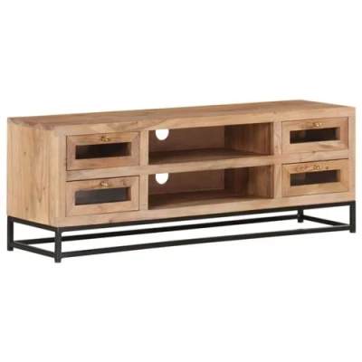 Afbeelding van Tv meubel 110x30x40 cm massief acaciahout