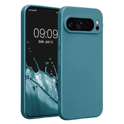 Afbeelding van kwmobile Metallic telefoonhoesje van TPU geschikt voor Google Pixel 9 Pro XL Flexible case smartphone In carabisch blauw