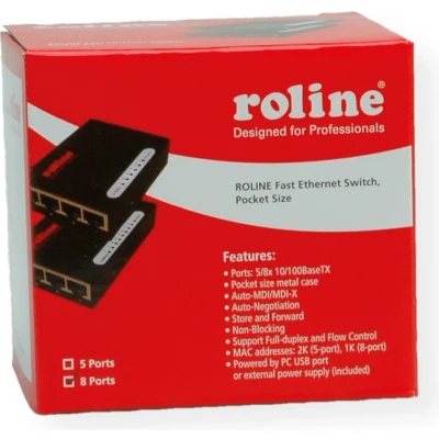 Afbeelding van Roline Netwerk switch 10 / 100 MBit/s USB stroomverzorging
