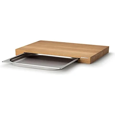 Afbeelding van Continenta Snijplank 6 Cm Met Inox Lade 48x32,5