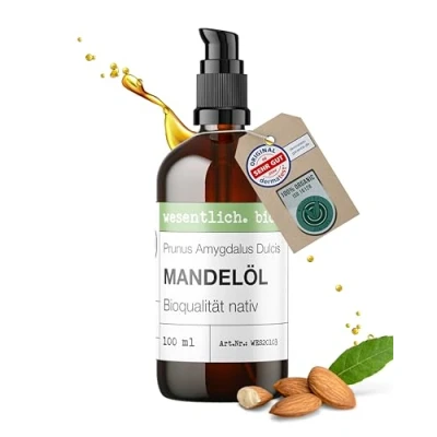 Afbeelding van Biologische koudgeperste amandelolie 100 ml (Prunus Dulcis) wesentlich.