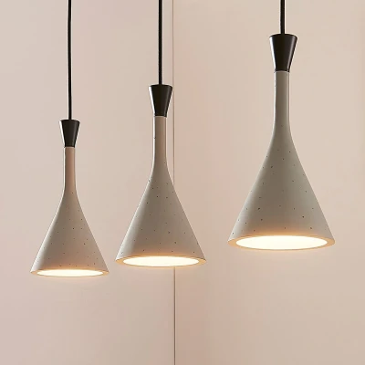 Afbeelding van Lindby hanglamp 3lichts polyresine H: 26 cm E14 beton grijs