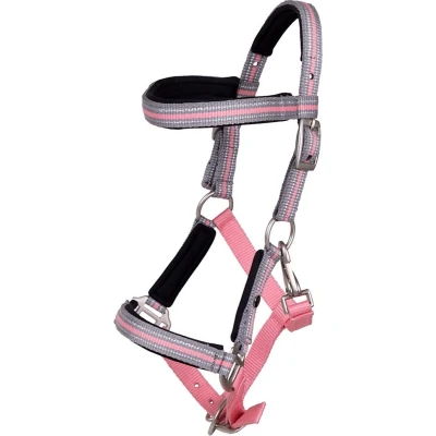 Afbeelding van QHP Halster veulen Flore met frontriem maat V4 flamingo pink