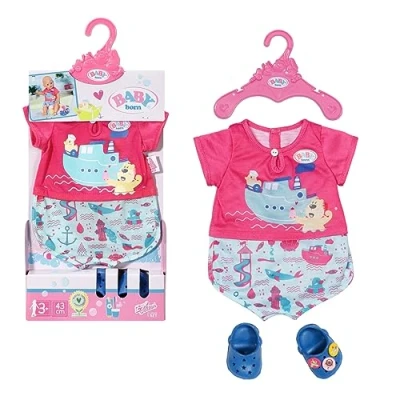 Afbeelding van BABY born Bad Pyjama met Schoenen Poppenkleding 43 cm