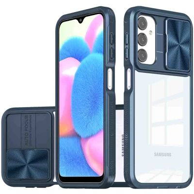 Afbeelding van iMoshion Hoesje Geschikt voor Samsung Galaxy A25 Camslider Backcover Donkerblauw