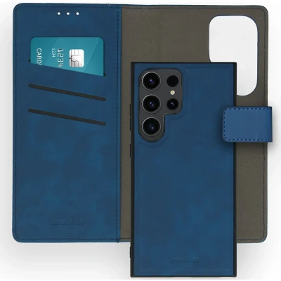 Afbeelding van iMoshion Hoesje Geschikt voor Samsung Galaxy S24 Ultra Met Pasjeshouder Uitneembare 2 in 1 Luxe Bookcase Blauw
