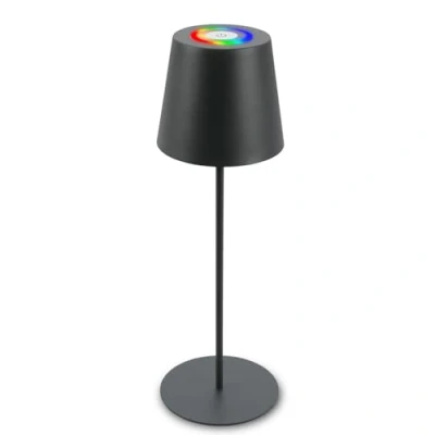 Afbeelding van BRILONER Snoerloze tafellamp Touch RGB+W licht In hoogte verstelbaar Verwisselbare batterij voet Ø36 x 10,5 cm Antraciet