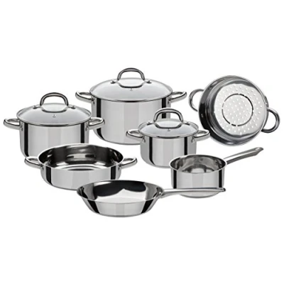 Afbeelding van GSW 990097 Montreal pannenset, roestvrij staal, zilver, 24 cm, 38 x 25,5 15,5 10 stuks