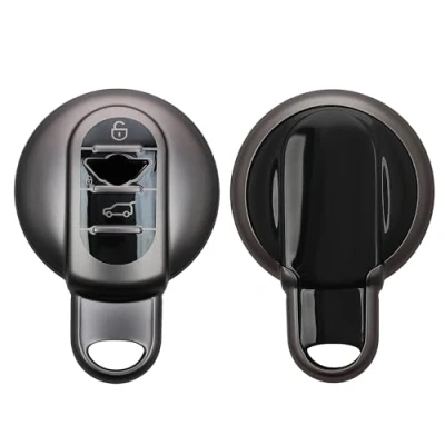 Afbeelding van kwmobile autosleutel hoesje geschikt voor Mini 3 knops Smart Key hoes TPU behuizing Beschermende auto sleutel case Sleuteletui in mat zwart /