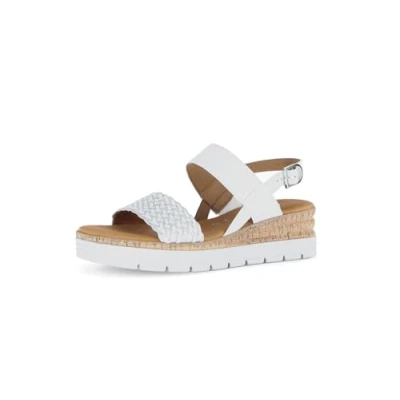 Afbeelding van Gabor Comfort Sandalen met plateauzool, Dames, Maat: 40.5, Weiss Leer