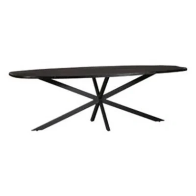 Afbeelding van eettafel Mia Zwarte Eetkamertafel ovaal 200 cm