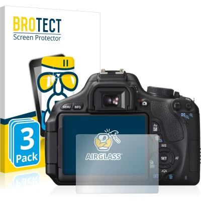Afbeelding van BROTECT Screenprotector voor Canon EOS 600D Folie Beschermfolie Beschermglas transparant (3 Stuks)