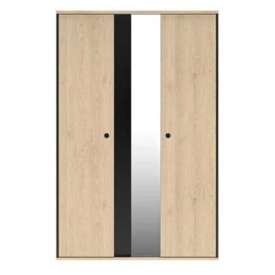 Afbeelding van Gami Kledingkast Duplex 2 Deurs + Spiegel Zwart 55,00cm x 23,00cm 89,00cm