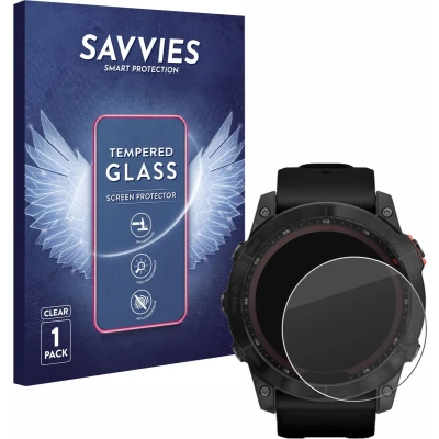 Afbeelding van Savvies Glas Screenprotector voor Garmin Fenix 7X (51 mm) Gehard Beschermglas 9H