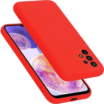 Afbeelding van Cadorabo Hoesje geschikt voor Samsung Galaxy A23 4G in LIQUID ROOD Beschermhoes gemaakt van flexibel TPU silicone Case Cover