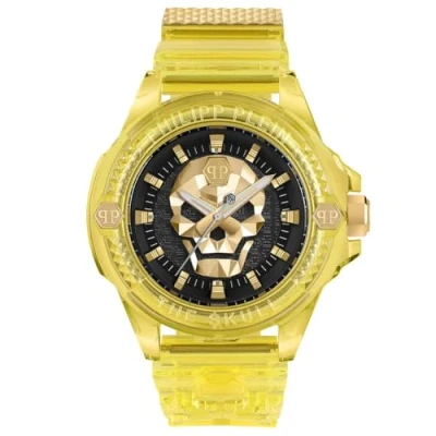 Afbeelding van Philipp Plein The $Kull Synthetic PWWAA0123 Horloge Siliconen Geel Ø 44 mm