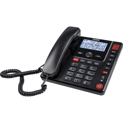 Afbeelding van Fysic FX 3940 Vaste telefoon met display en grote toetsen voor senioren, zwart Black