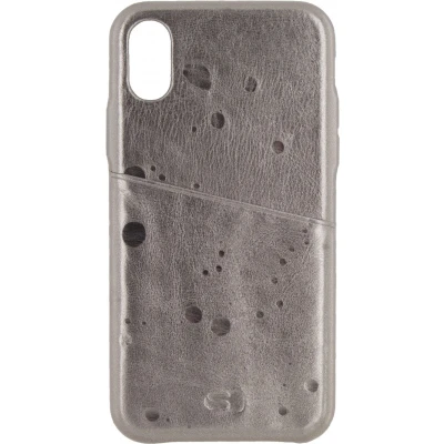Afbeelding van Senza Glam Leather Cover with Card Slot Apple iPhone X/Xs Metallic Grey