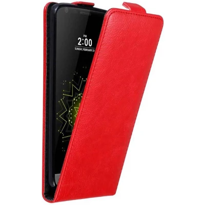 Afbeelding van Cadorabo Hoesje geschikt voor LG G5 in APPEL ROOD Beschermhoes flip design Case Cover met magnetische sluiting