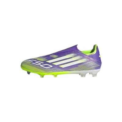 Afbeelding van adidas F50 LEAGUE Laceless Firm Ground voetbalschoenen uniseks, Purple Rush / Cloud White Lucid Lemon, 42 2/3 EU
