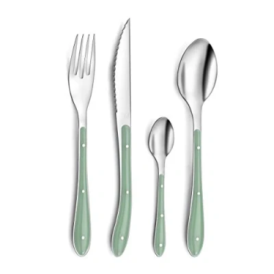 Afbeelding van Bestek Amefa Bistro Groen Metaal (24 pcs)