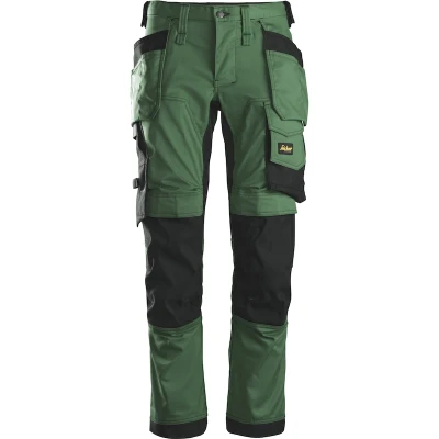 Afbeelding van Snickers 6241 AllroundWork, Stretch Werkbroek met Holsterzakken Bosgroen/Zwart 58