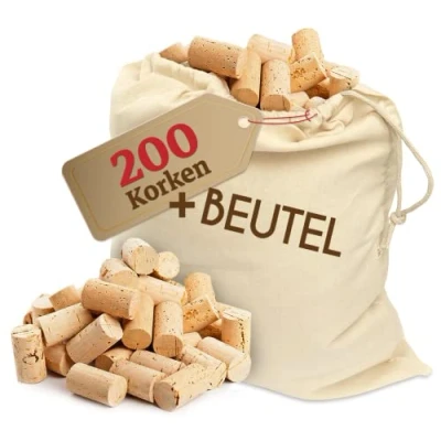 Afbeelding van 200 wijnstoppers om te decoreren, verfraaien en knutselen natuurlijke kurken voor kinderen, 24 mm x 45