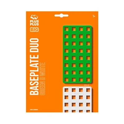 Afbeelding van Plus BIG Basisplaten Wit/Groen Constructiespeelgoed Set Met Bouwstenen 2 Delige Bouwset Bouwspeelgoed Vanaf 3 Jaar