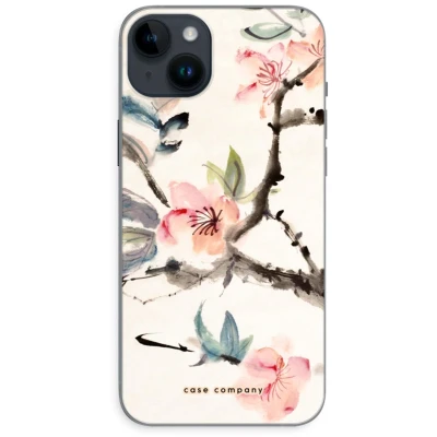 Afbeelding van Case Company® hoesje geschikt voor iPhone 14 Plus Japanse bloemen Soft Cover Telefoonhoesje Bescherming aan alle Kanten en Schermrand