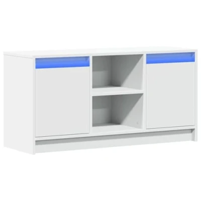 Image de vidaXL Meuble TV avec LED blanc 100x34x50 cm bois d&#039;ingénierie