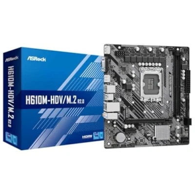 Afbeelding van ASRock H610M HDV/M.2 2.0 Moederbord Socket Intel 1700 Vormfactor Micro ATX chipset Intel® H610