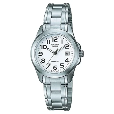 Afbeelding van Casio Gemengd analoog, digitaal, kwartshorloge met armband van roestvrij staal, zilver, modern, zilver., Modern