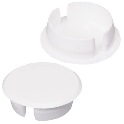 Afbeelding van SKIR&#039;CO Set van 10 witte kunststof pluggen 30 mm voor boorgaten, meubelgat, schroefgatstoppen