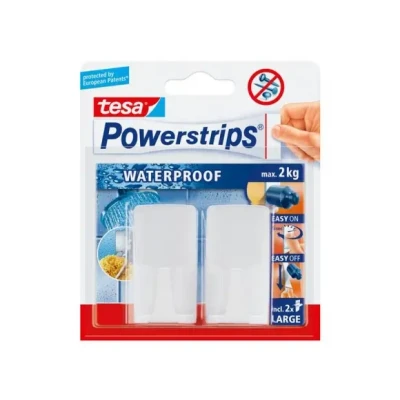 Afbeelding van 2x Tesa Powerstrips haken waterproof Klusbenodigdheden Huishouden Verwijderbare Opplak 2 stuks