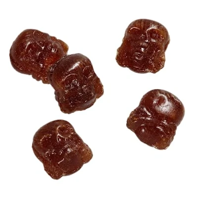Afbeelding van Snoepjes &quot;Skull DROPS&quot; Cola Skull Drops suikervrij 200 g warmteschaal 0 niet scherp rode knop DEVILS