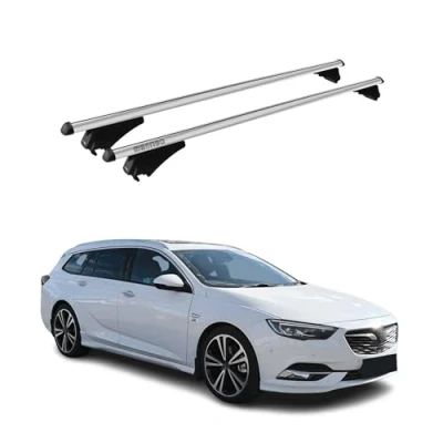 Afbeelding van Menabo Dakdrager geschikt voor Opel Insignia Sportourer 2017 2020 Fietsendrager TÜV Aluminium 2 delig Zilver