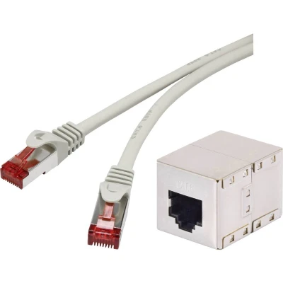 Afbeelding van Renkforce RF 3829282 RJ45 Netwerkkabel, patchkabel CAT 6A S/FTP 5.00 m Grijs Snagless, Vlambestendig 1 stuk(s)