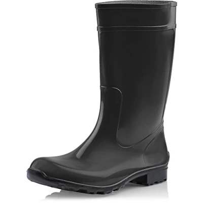 Afbeelding van Ladeheid LA LMG 930 Elke Dames Regenlaarzen Rubber Enkelhoogte PVC Waterdicht Zwart 40