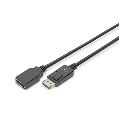 Afbeelding van Digitus AK 340200 020 S DisplayPort kabel Verlengkabel stekker, bus 2.00 m Zwart