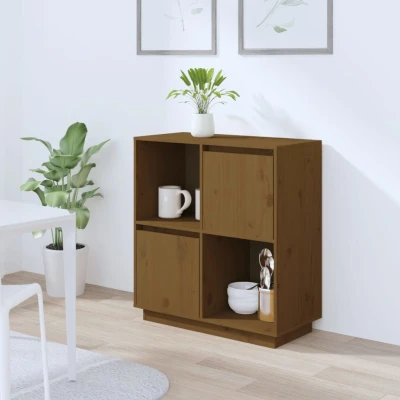 Afbeelding van Dressoir 74x35x80 cm massief grenenhout honingbruin